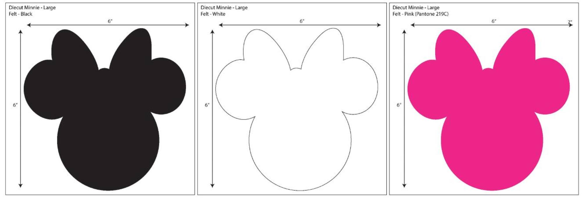 Disney® Minnie Large Ears Adhesive Felt Pack of 6